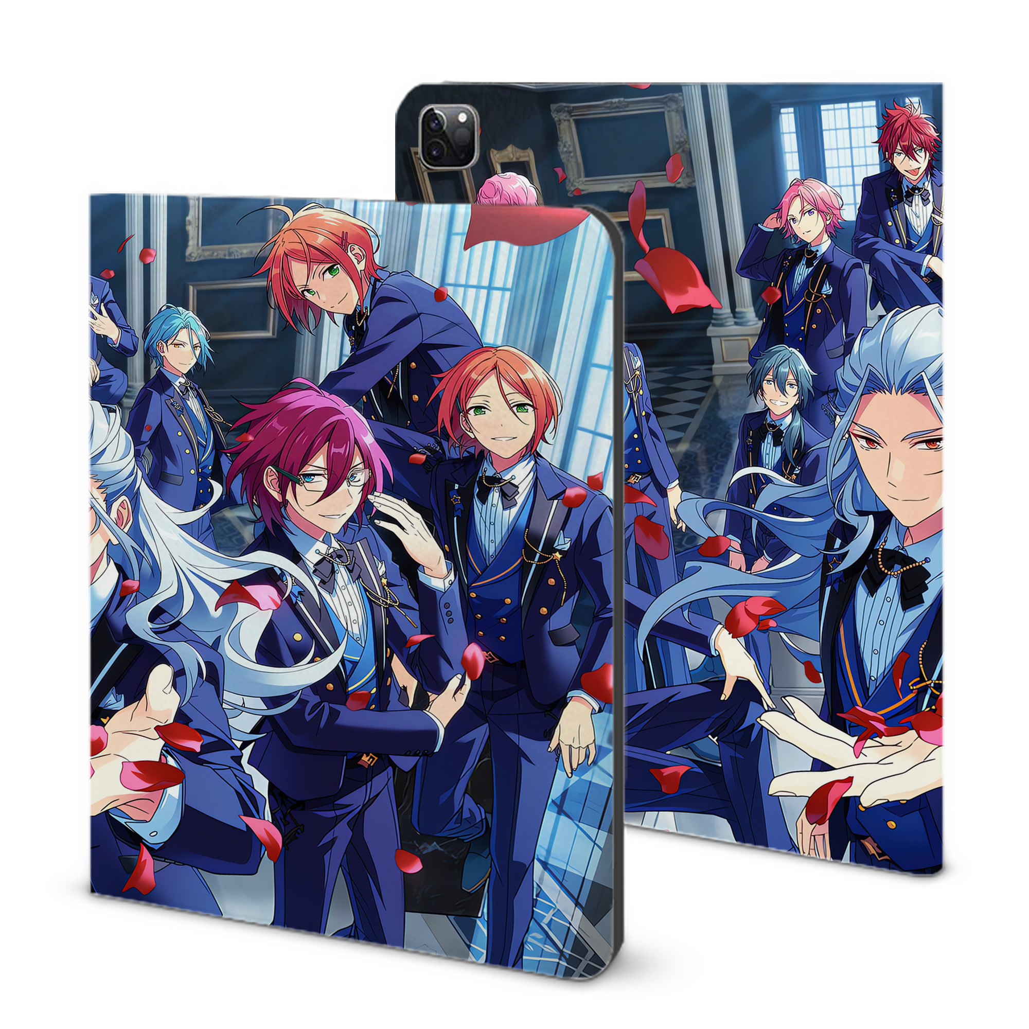 （画像用） あんさんぶるスターズ! Ensemble Stars IPad ケース ブック型 PUレザー TPU 耐衝撃 軽量 薄型 ペン収納なし 全面保護 IPad 各モデル対応